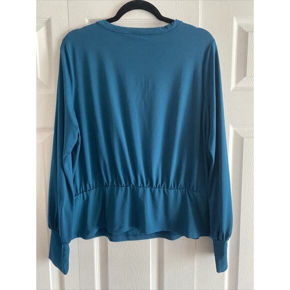 Ryegrass Women's‎ Blue Faux Cross Blouse XXL Career Closet Staple - Picture 5 of 6